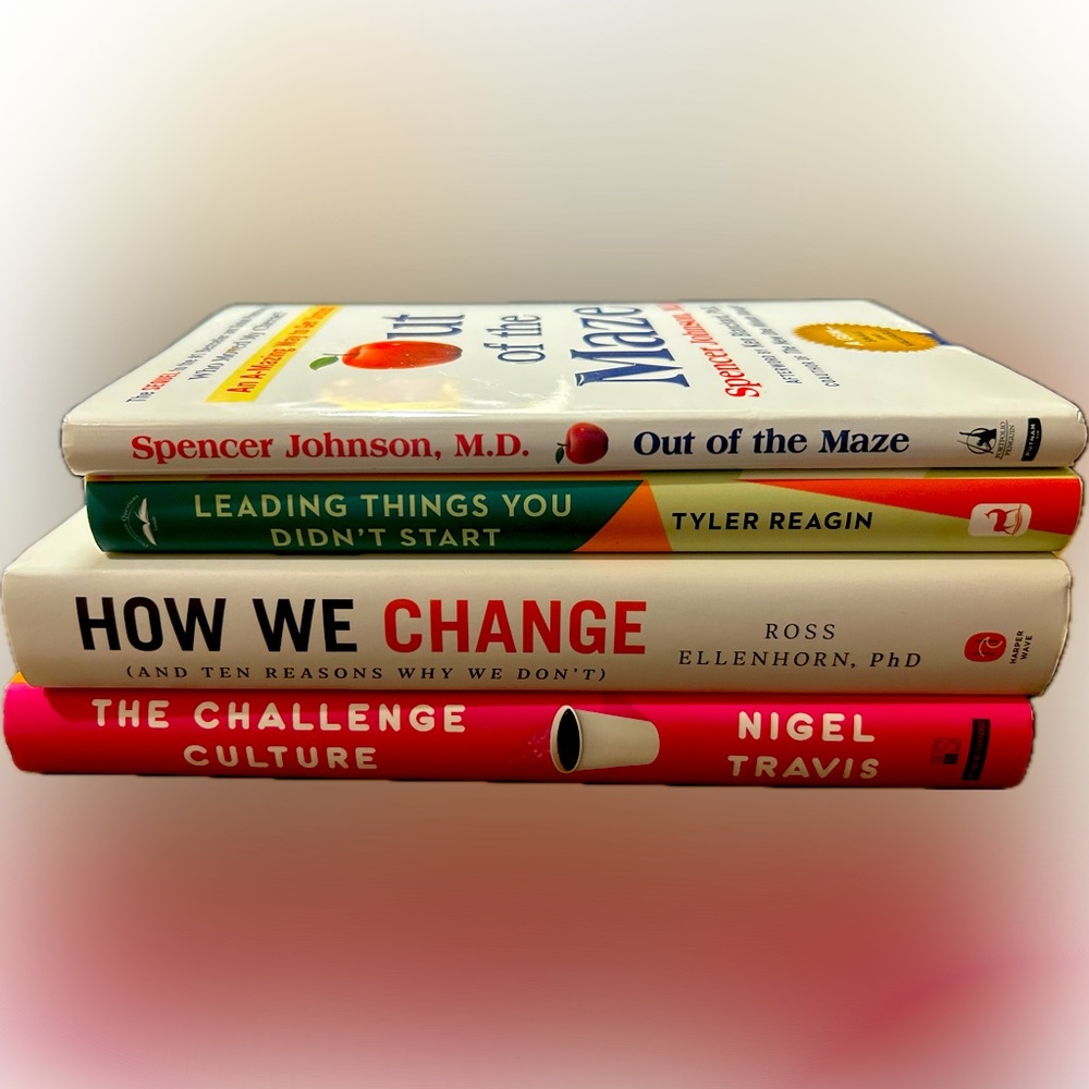 Lot of (4) Leadership books NEW- The Challenge Culture, Out of the Maze….